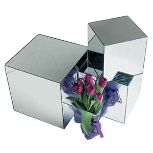 картинка Подставка зеркальная в форме куба; акрил; H=25, L=25, B=25см; металлич. (03080701) Paderno от интернет-магазина Posuda-bar