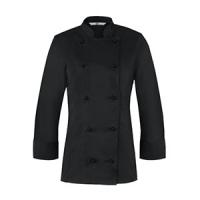 картинка Куртка поварская женская 46разм.; полиэстер, хлопок; черный (04143874) Greiff от интернет-магазина Posuda-bar