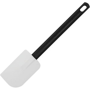 картинка Лопатка кухонная (до 260 С) «Эльвео»; силикон, пластик; L=250/85, B=55мм; черный, белый (04110471) Matfer от интернет-магазина Posuda-bar