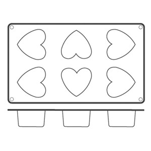 картинка Форма конд. «Сердце» [6ячеек] 5. 5*5см; силикон; H=35, L=295, B=175мм; кирпичн. (04140930) Paderno от интернет-магазина Posuda-bar