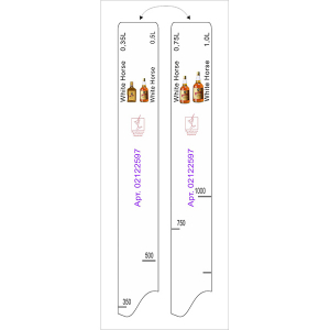 картинка Линейка «Уайт хорз 0. 35, 0. 5, 0. 75, 1л»; пластик; L=28, B=2см; белый (02122597) STEK от интернет-магазина Posuda-bar