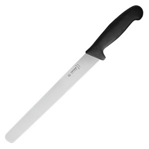 картинка Нож д/тонкой нарезки; сталь нерж., пластик; L=41/27, B=3см; черный, металлич. (04070272) Matfer от интернет-магазина Posuda-bar
