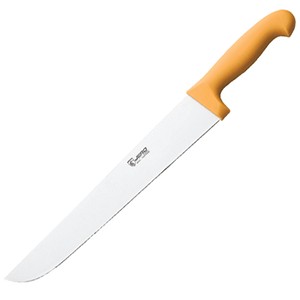 картинка Нож д/нарезки мяса; сталь, пластик; L=45/35, B=5см; желт., металлич. (04070287) Matfer от интернет-магазина Posuda-bar