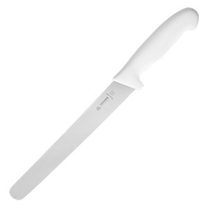 картинка Нож д/тонкой нарезки; сталь нерж., пластик; L=38/24, B=3см; белый, металлич. (04070285) Matfer от интернет-магазина Posuda-bar
