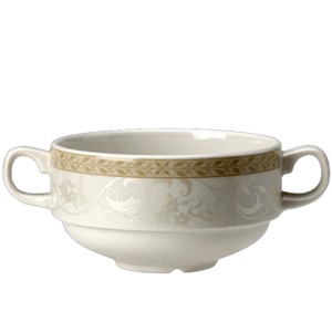 картинка Бульонная чашка «Антуанетт»; фарфор; 285мл; D=100, H=52мм; белый, олив. (03120413) Steelite от интернет-магазина Posuda-bar
