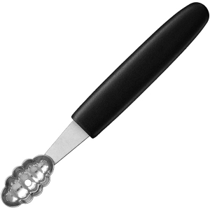 картинка Нуазетка овальная-фигурная; сталь нерж., пластик; L=32, B=18мм; черный, металлич. (02050339) Matfer от интернет-магазина Posuda-bar