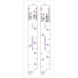 картинка Линейка «Смирновъ 21 0. 5, 0. 7, 1л Титул»; пластик; L=28, B=2см; белый (02123312) STEK от интернет-магазина Posuda-bar