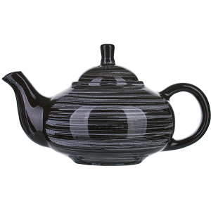 картинка Чайник «Маренго»; керамика; 0, 7л; L=22, 5см; черный, серый (03150779) Борисовская Керамика от интернет-магазина Posuda-bar