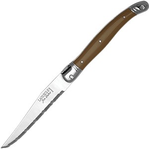 картинка Нож д/стейка; сталь нерж., пластик; L=110/225, B=15мм; св.корич. (03112712) Jean Dubost от интернет-магазина Posuda-bar