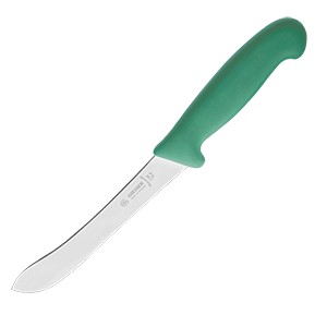 картинка Нож д/нарезки мяса; сталь нерж., пластик; L=310/175, B=26мм; зелен., металлич. (04071876) Matfer от интернет-магазина Posuda-bar