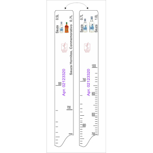 картинка Линейка «Сауза Сильвер, Голд, Хорнитос» 0. 7, 1л; пластик; L=28, B=2см; белый (02123320) STEK от интернет-магазина Posuda-bar