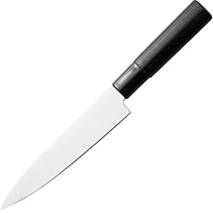картинка Нож кухонный универсальный; сталь нерж., дерево; L=265/150, B=28мм; металлич., черный (04072460) Kasumi от интернет-магазина Posuda-bar