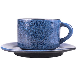 картинка Пара кофейная «Млечный путь голубой»; фарфор; 80мл; голуб., черный (03130777) Борисовская Керамика от интернет-магазина Posuda-bar