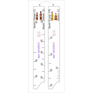 картинка Линейка «Бакарди Оакхерт» 0. 7, 1л/151 0. 75, 8лет; пластик; L=28, B=2см; белый (02123311) STEK от интернет-магазина Posuda-bar