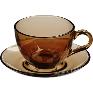 картинка Пара чайная; стекло; 180мл; D=90/136, H=66мм; бронз. (03141473) Pasabahce от интернет-магазина Posuda-bar