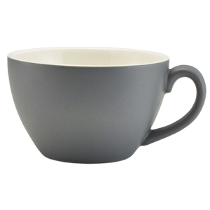 картинка Чашка «Матт Грэй»; фарфор; 340мл; серый (03141263) Genware от интернет-магазина Posuda-bar