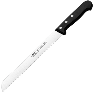 картинка Нож д/хлеба «Универсал»; сталь нерж., полиоксиметилен; L=375/250, B=27мм; черный, металлич. (04070589) Arcos от интернет-магазина Posuda-bar