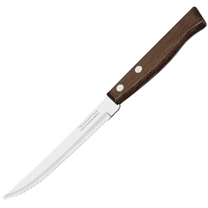 картинка Нож д/стейка с дерев. ручкой[3шт]; сталь, дерево; L=210/113, B=8мм; металлич. (03110755) Tramontina от интернет-магазина Posuda-bar