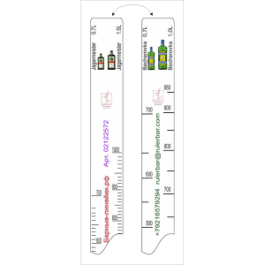 картинка Линейка БехеровкаЕгерьмастер0. 7, 1л; пластик; L=28, B=2см; белый (02122572) STEK от интернет-магазина Posuda-bar