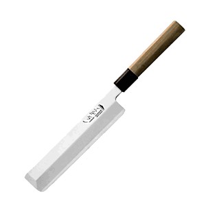 картинка Нож усуба д/овощей; сталь нерж., дерево; L=32/18, B=5см; металлич., древесн. (04070486) Paderno от интернет-магазина Posuda-bar