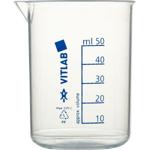 картинка Мерный стакан; пластик; 50мл; H=5см; прозр. (08090224) HLP от интернет-магазина Posuda-bar