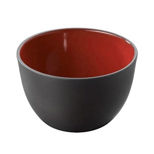 картинка Салатник; фарфор; 300мл; D=10, H=7см; черный, красный (03031484) Revol от интернет-магазина Posuda-bar