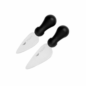 картинка Нож д/твердых сыров; сталь нерж., пластик; L=180/100, B=42мм; черный, металлич. (04071005) Paderno от интернет-магазина Posuda-bar