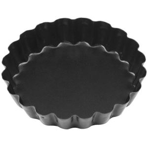 картинка Форма д/выпечки рифленая; сталь, антиприг.покр.; D=100, H=19мм; черный (04147338) Paderno от интернет-магазина Posuda-bar
