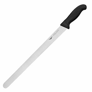 картинка Нож д/тонкой нарезки; сталь нерж., пластик; L=36см; черный, металлич. (04070212) Paderno от интернет-магазина Posuda-bar