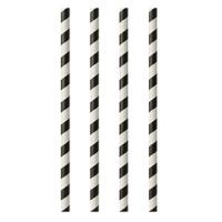 картинка Трубочки[100шт]; бумага; D=6, L=200мм; черный, белый (06030190) Papstar от интернет-магазина Posuda-bar