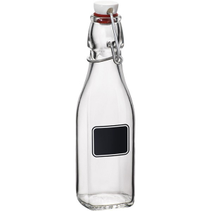 картинка Бутылка с крышкой «Лавана»; стекло; 270мл; D=55, H=192мм; прозр., черный (03100555) Bormioli Rocco от интернет-магазина Posuda-bar