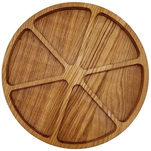 картинка Менажница круглая 6 секций; дуб; D=300, H=25мм (03023854) PPwood от интернет-магазина Posuda-bar