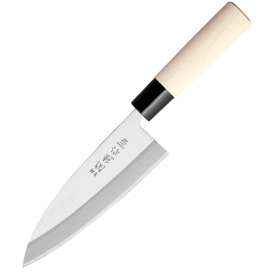 картинка Нож кухонный «Киото» односторонняя заточк; сталь нерж., дерево; L=285/150, B=47мм (04072468) Sekiryu от интернет-магазина Posuda-bar