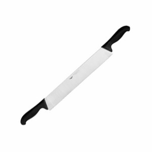 картинка Нож кухонный д/сыра 2ручки; сталь, пластик; L=510/360, B=55мм; черный, металлич. (04071004) Paderno от интернет-магазина Posuda-bar
