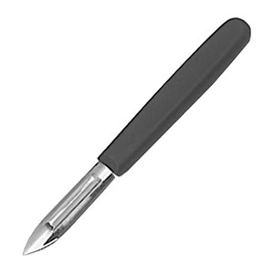 картинка Нож д/чистки овощей; сталь, пластик; H=10, L=170/63, B=14мм; металлич., черный (09100224) Matfer от интернет-магазина Posuda-bar