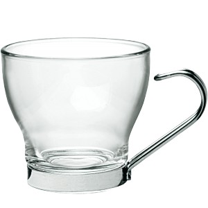картинка Чашка кофейная «Осло»; стекло, металл; 100мл; D=67, H=62мм; прозр. (03130647) Bormioli Rocco от интернет-магазина Posuda-bar