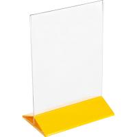 картинка Подставка наст. д/меню А5; пластик; H=220, L=155, B=95мм; прозр., желт. (02130742) TABL от интернет-магазина Posuda-bar