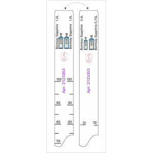 картинка Линейка «Бомбей Сапфир 0. 5, 0. 75, 1л»; L=28, B=2см; белый (02123353) STEK от интернет-магазина Posuda-bar