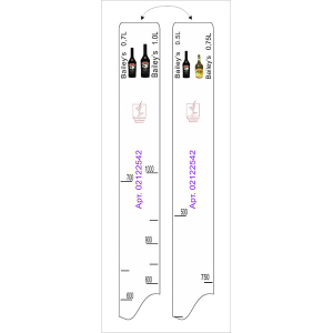 картинка Линейка «Бейлис 0. 5, 0. 7, 0. 75, 1л»; пластик; L=28, B=2см; белый (02122542) STEK от интернет-магазина Posuda-bar