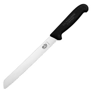 картинка Нож д/хлеба; сталь нерж., полипроп.; L=345/215, B=25мм; черный, металлич. (04070551) Victorinox от интернет-магазина Posuda-bar