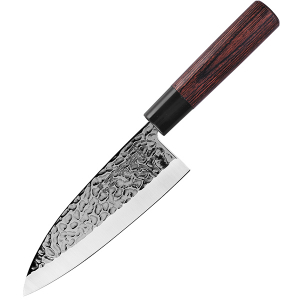 картинка Нож кухонный «Нара» односторонняя заточк; сталь нерж., дерево; L=15см (04072804) Sekiryu от интернет-магазина Posuda-bar