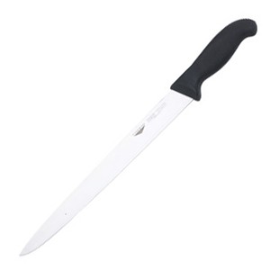 картинка Нож д/нарезки мяса; сталь нерж., пластик; L=435/300, B=30мм; черный, металлич. (04070218) Paderno от интернет-магазина Posuda-bar