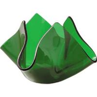 картинка Подсвечник «Флауэ»; стекло; D=50, H=72, B=122мм; зелен. (03200457) Bdk от интернет-магазина Posuda-bar