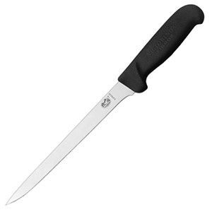картинка Нож д/филе гибкий; L=34/21, B=2см; черный, металлич. (04070254) Victorinox от интернет-магазина Posuda-bar