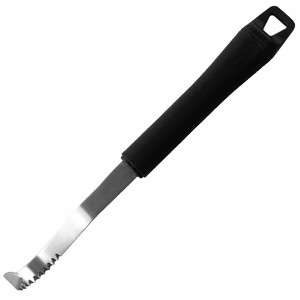 картинка Нож фигурный д/масла; сталь нерж., полипроп.; L=160/43, B=20мм; черный, металлич. (02060234) Paderno от интернет-магазина Posuda-bar