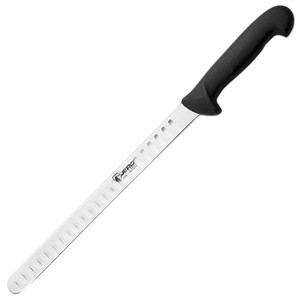 картинка Нож д/тонкой нарезки; сталь нерж., полипроп.; L=40/26, B=2см; черный, металлич. (04070237) Matfer от интернет-магазина Posuda-bar