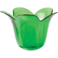 картинка Подсвечник «Грин»; стекло; H=101, B=140мм; зелен. (03200493) Lux от интернет-магазина Posuda-bar