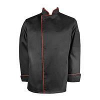 картинка Куртка поварская с окант. 48-50разм.; твил; черный, красный (04142760) POV от интернет-магазина Posuda-bar