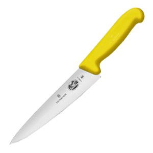 картинка Нож поварской; сталь, полипроп.; L=380/253, B=52мм; желт., металлич. (04070264) Victorinox от интернет-магазина Posuda-bar