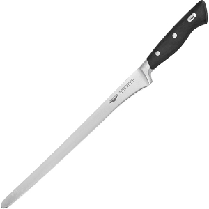 картинка Нож рыбный д/тонкой нарезки; сталь нерж., пластик; L=455/320, B=20мм; черный, металлич. (04070214) Paderno от интернет-магазина Posuda-bar